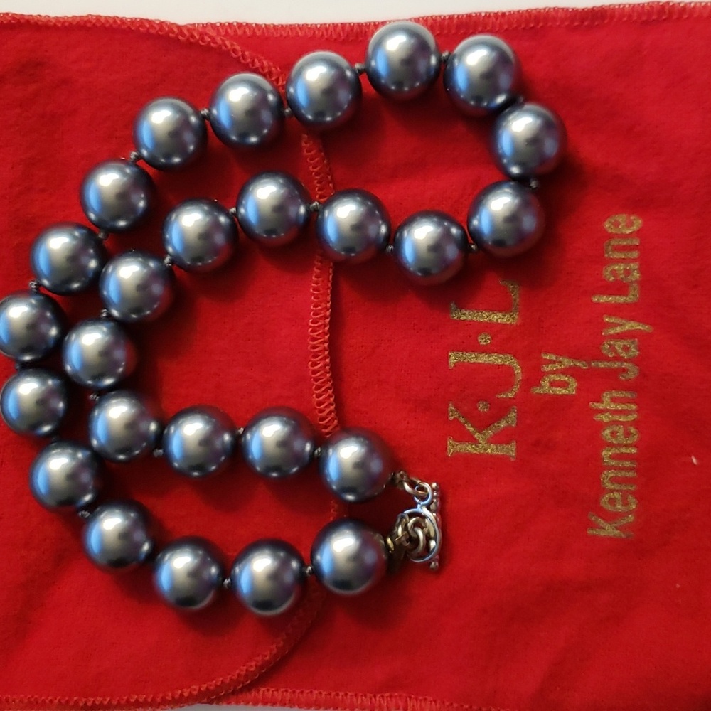 16" Gray "pearl" choker by Kenneth Jay Lane